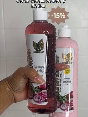 Set de Cebolla Romero y Biotina✨ #onionrosemarybiotinshampoo #rosemaryshampoo #naturalsant #shampooandconditioner 