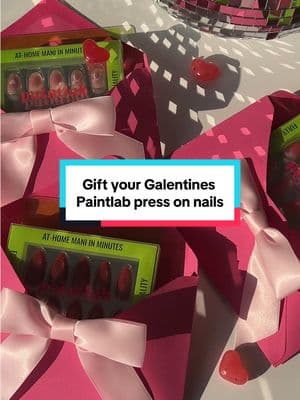 Your Galentine will for sure love these 💘 #paintlab #pressonnails #pressons #ValentinesDay #valentinesdaynails #vdaynails #vdaynailinspo #nailinspo #galentinesday #galentines #galentinesdayideas #giftsforher #diynails #rednails #pinknails #lovelynails 