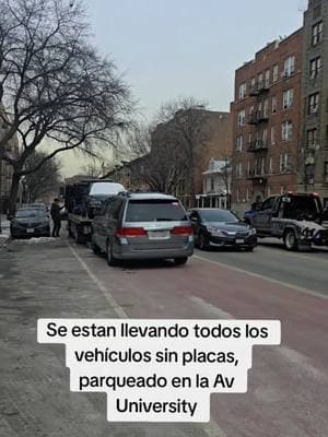 En operativo se estan llevando todos los vehículos sin placas en la #Ave University. #Bronx #JJNEWS 