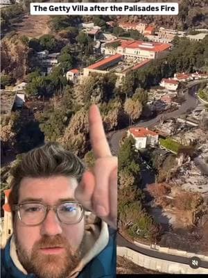 Getty villa from above #gettyvilla #pacificpalisades #fire #saved #architecture #greenscreenvideo 