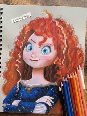 Replying to @Noxy 🦋 #merida #meridabrave #disney #pixar #tiktokartist #tiktokart #arttok #coloredpencil #coloredpencilart