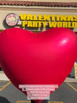 Still looking for the perfect Valentine’s Day Gift?  Visit Valentina’s Party World and find the perfect way to say “I Love You”!  We are open Everyday Mon-Sat 8am-8pm and Sundays 9am-5pm  Visit us!  #partystore #partytime #onestoppartyshop #phoenix #arizona #dulceriavalentina #dulceriaimportacionesvalentinas #dulceria #valentinaspartyworld #azparty #partyplanning #fyp #giantheart #lastminute #lastminutevalentinesgift #valentinesgift #lastminutegifts 