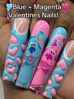 PUFFY French tips?!🩵😍🩷CUTEST Valentines Nails by @PolishedByKimmie✨ using our Gels and Brushes to paint!  💅🏾Next time you shop NAILZBYDEV products use “KIMMIE” at checkout for savings💘 #nailzbydev #nailart #valentinesnails #valentinesdaynails #puffynails #nailinspo #nailtrends #naildesigns #bluescluesnails #90snails 