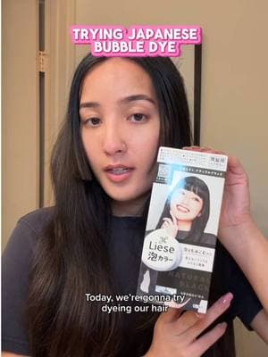 Trying to dye my hair black at home with the Liese bubble hair box dye! You can get this on @YesStyle and use “RACHELS10” for a discount 🫧 #japanesehaircare #boxdye #bubblehairdye #cosplay #beautytips #katsucon #asianhair #himecut 