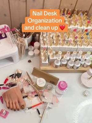 🧼 Clean with me! My nail desk needed a tidy for the rest of the week ❤️💅 #naildesk #naildesktour #nailspace #CleanTok #CleanTok #organizedhome 