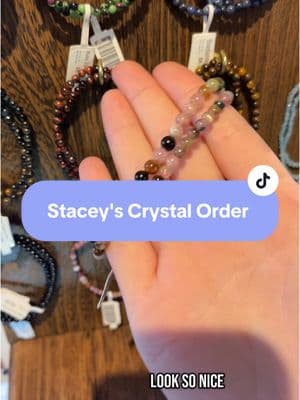 Check out our website to look at all the different kinds of bracelets we have! #yourinnerlight #jewelrytok #orderpacking #braceletstack #crystalloversoftiktok #lititz #orderpacking #tourmalinejewelry 