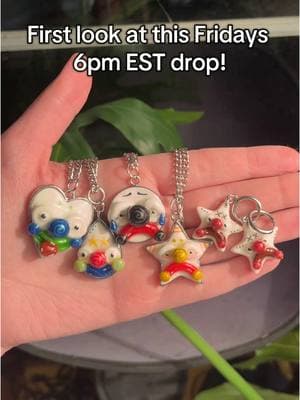 This Friday at 6pm EST only on ArowynsRealm.com :)! No baby this week but hope to have another one next week :).  • • • #Puppet #puppets #earrings #handmadeearrings #uniqueearrings  #handmadejewelry #jewelry #SmallBusiness #clown #clowns #clowncore #clownjewelry #weird #weirdjewelry #arowynsrealm #starjewelry #star #handmade #art #artist #unique #oneofakind #pendant #necklace #handmadenecklace #handmadependant #facenecklace #jester #alt #alternative 