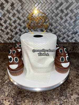 Let’s decorate a toilet paper cake with its little 💩 cupcakes on the side !! This was a really really fun design and my first time doing it actually. #Cake #Cakes #Buttercream #Buttercream #Fondant #WiltonFondant #ToiletPaper #ToiletPaperCake #Cupcakes #PoopCupcakes #Holycrap #cakedecorating #cakedecorator #caketutorial #cakelady #Magally #MagallyCakes @Wilton Cakes  #fondant