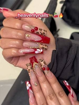 #newnails 😍😭#newme 💋💦‼️ #prettynails #cutenails #nailinspo #nailinspiration #flowernails #rednails #bloominggel #frenchnails #frenchtipnails #nail #nailsartvideos #nailartist #nailart #flowernailart #rednail #rednails💅 #jaguars #cheetahprint #cheetahnails #cherrynails #cherrynailart #cherrynailset #3dnailart #3dnails #goldnails #goldnailinspo #blingnails #blingednails #rhinestones #nailbling #follow #nailsalon #818 #818valley #818nails #losangeles #LA #california #cali 