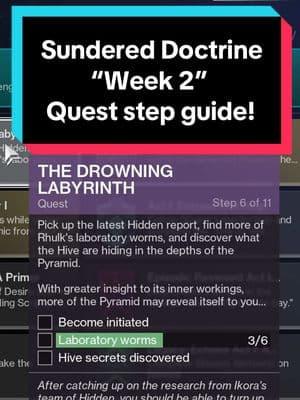 Week 2 “Drowning Labyrinth” Quest guide! #destiny2 #destiny2hunter #destiny2thegame #destiny2memes #destiny2tiktok #destiny2clips #destiny2lol #destinymemes #destiny2dungeon #GamingOnTikTok 