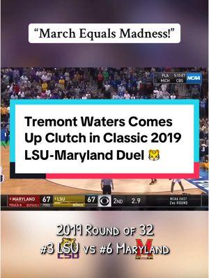 LSU and Maryland trade clutch shots in the final minute before Tremont Waters’ acrobatic layup wins it for the Tigers #MarchMadness #ncaatournament #ncaabasketball #collegebasketball #cbb #lsutigers #lsubasketball #geauxtigers #tremontwaters #marylandterps #marylandbasketball #jalensmith #clutch #ftw #marchequalsmadness 