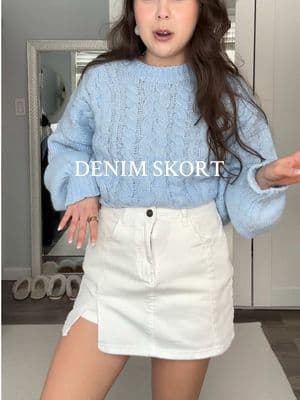 the perfect denim skort for spring & summer 🤍🌷 #skort #skorts #skortoutfit #denimskort #denimskirt #denimskirtoutfit #builtinshorts #springfashion #SummerFashion #tiktokshopcreatorpicks #tiktokshoprestock #tiktokshopspringglowup #giftguide #ttsdelightnow 