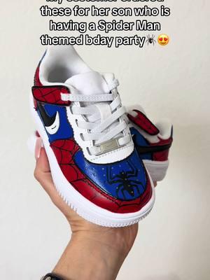 Thoughts?? #giftideas #SmallBusiness #spiderman #kidshoes #paintedshoes #artist #handpainted #airforce1 #giftideasforhim #giftideasforher 