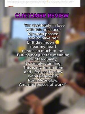 A review that fills our hearts and reminds us of why Moonglow started!  #moonglowjewelry #jewelry #happycustomer #reviews #moonglow #moonfans #astrology #SmallBusiness #jewelrywithmeaning #customizablejewelry