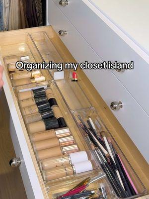 Organizing my closet island #Organization #TheContainerStore #OrganizingVideo #ocdproblems #Organize #MakeupOrganization #CustomCloset