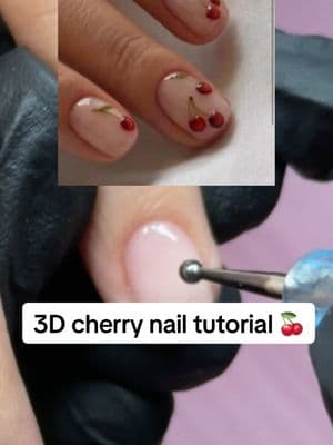 Valentine nail idea 🍒♥️  3D cherry nail art tutorial  #valentinenailideas #valentinenails #nailtutorial #vdaynails #februarynails #nailart #beginnernailtechtips #cherrynailtutorial #cherrynailart 