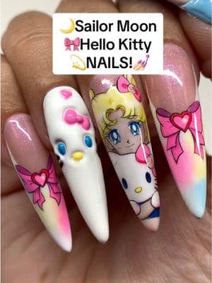 💘Trying the PUFFY Nail Trend: Sailor Moon HELLO KITTY?!😍🩷💅🏻Obsessed. Would you wear these nails?! They’re SO cute for Spring! Who should I paint on the other hand? 👀 #sanrionails #hellokitty #puffynails #nailtrends #springnailinspo #nailideas #nailinspo #newnails #nailzbydev #sailormoonnails #hellokittynails #gelnails #nails #naildesigns 