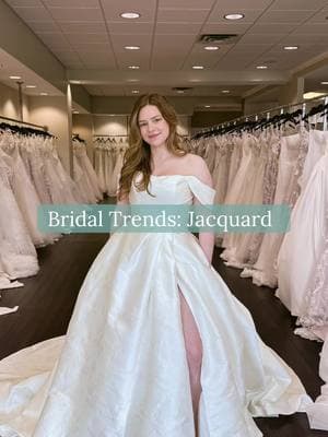 My personal favorite bridal trend but also the one that seems to be the most divisive amongst our brides so tell me: do you like this jacquard fabric? #jacquardweddingdress #weddingdresstrend 