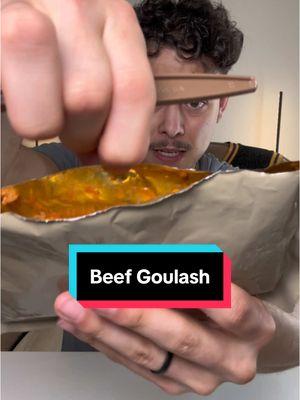 Beef Goulash MRE🤢  #fyp #tastetester #foodreview #mukbang #tastetest #foodchallenge #mre #miltarytiktok 