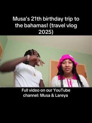 Full video on our YouTube channel  #travelvlog #bahamastrip #birthdayvlog #twentyfirstbirthday #musavlogs #tropicalparadise #bahamasvacation #beachlife #travelgoals #couplestravel #luxurytravel #islandvibes #caribbeanadventures #bahamastrip2024 #bestbirthdayever #prankandchallenges #mandl #vacationvlog #youtubecouple #travelinfluencer