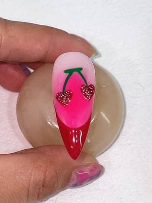 Glitter Heart Cherry French Tip Nail Tutorial🍒✨ #rosalindnailart #rosalindgelpolish #valentinesnails #pinknails #rednails #nailsartvideos #nailtok #gelnailsathome #diynails #reflectivenails #lovestory #nails #trendingvideo #viraltiktok #nailtech #fyp