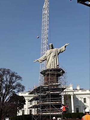 A first look at the 200-foot statue of Jesus being risen on the White House lawn. A bold reminder that no matter who sits in office, Christ is King! As this monument takes shape, let it be a symbol that faith is the foundation of this nation. Imagine standing before it, looking up at His presence over our capital—powerful, unshakable, eternal. #JesusOverAmerica #OneNationUnderGod #FaithInTheWhiteHouse #JesusLovesYou #ChristianUnity #GodsPlan #PraiseTheLord #ChristianPatriot #ChristIsKing #FaithOverPolitics #RevivalComing #AmericaForJesus #HolyMonument #FaithOverFear #ChristianCommunity