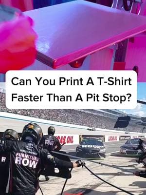 Can you print a T-Shirt faster than a pit stop? ⏱️ NASCAR pit stop vs. Goof Proof Screen Print Transfers 🏁 No mess. No mistakes. Real Ink, Real Fast. 4 second press. Are you ready for the speed? 👀👇 🎁 Get a FREE sample pack today #GoofProof #HeatPress #DTFTransfers #Daytona500 #tshirtbusiness #screenprinting #smallbiz #customtees #CapCut 