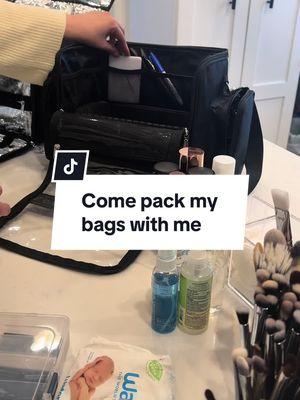 Come pack my bags with me for a busy wedding weekend 🥰#makeupkit#hairkit#packeithme #makeupbag#hairbag 