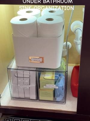 I used these bins to organize my messy under bathroom sink cabinets and love how it turned out. Hope you’re inspired. You can find my organizers in my LTK 👆🏾 #bathroomorganizing #undersinkorganization #underbathroomsinkorganizing #bathroomorganizing #bathroomrestock #bathroomstoragesolutions 