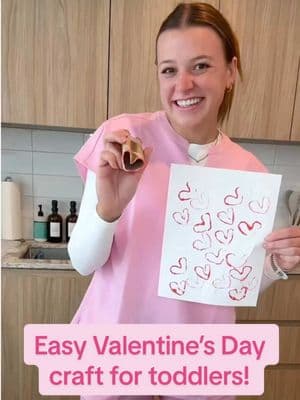 Easy Valentine’s Day activity to try with your toddler! @fabletics scrubs #fableticsambassador #slp #ValentinesDay #toddleractivities #toddlercrafts #MomsofTikTok 