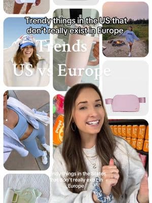 Trendy things in the states that aren’t as big in Europe 🤷‍♀️⭐️🇺🇸 #greenscreen #trendsinusa #trendsineurope #culturaldifferences #europeanstyle #americanstyle #europe #usa fashion in USA vs Europe 