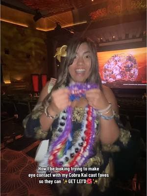 this #hawaiigirl to have attended #cobrakaifinalseason premiere & give #leis to my faves 🤙🏽 my #eyecontact was defs giving #notlikeus vibes 😎 #leid🌺withsun #leid #cobrakai #cobrakaicast #tannerbuchanan #ralphmacchio #xolomaridueña #peytonlist #lavlog #saydrake @Xolo Mariduena 