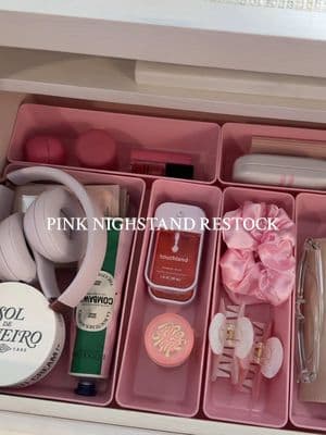 restock my nightstand💗💕🎀 #restock #asmr #restockasmr #pink #pinkaesthetic #organizedhome #organization #asmrsounds #satisfyingvideo #Home #organized 