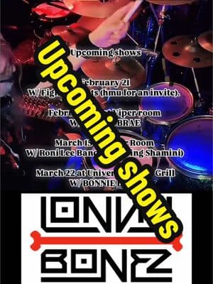 #Gigs coming up! 🥁See u soon!   ⠀⠀⠀⠀⠀⠀⠀⠀⠀  ⠀⠀⠀⠀⠀⠀⠀⠀⠀and many many more shows coming at you !!   ⠀⠀⠀⠀⠀⠀⠀⠀⠀  ⠀⠀⠀⠀⠀⠀⠀⠀⠀  ⠀⠀⠀⠀⠀⠀⠀⠀⠀ #lonnybonez #drummer #drums #ontheroad #music #Lifestyle #reels #reelsinstagram #california #hollywood #bonniebrae #ronilee #fighterpilots #viperroom