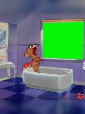 Jerry Bathing | Green Screen #tomandjerry #cartoon #meme #memes #capcut #tempate #viral #fyp 