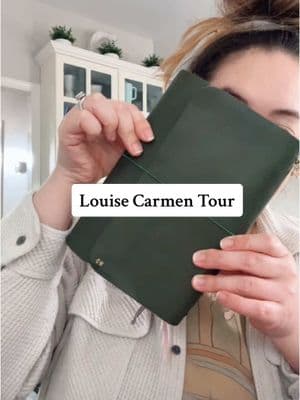 It’s giving all the joy my girl math convinced me it would ✨ #louisecarmen #roadbook #journal #liberty #portfolio #silent #journaltour #leuchtturm #militaire #green #leatherjournal @louisecarmennotebooks 