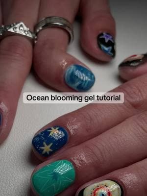 Here’s a tutorial that no one asked for 😅 showing how I achieved this cool ocean wave pattern on this client’s nails. #nails #dallasnails #bloominggelnails #nailtutorial #springnailinspo 