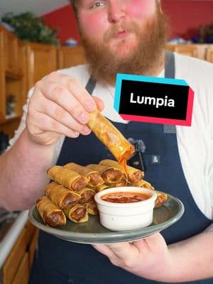 1 1/2 pound ground pork  1 medium sized onion  1 carrot  4 cloves garlic  4 green onions  Salt and pepper  1 tbsp sugar  2 tbsp soy sauce  2 tbsp oyster sauce  1 tbsp fish sauce  2 egg yolks  15 lumpia wrappers  Serve with sweet chili sauce   #lumpia #pork #lumpiangshanghai #sweetchilisauce #food #Foodie #chef #Recipe #fyp 