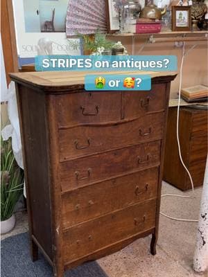 Love it or hate it? 🫣 Well even if you hate it I love it!! 😂😂 while stripes are definitely trending right now in interior design, I also think they’re a classic feature. And this heirloom piece will be in my family for decades to come 💙🥰 Use code SPRING for 20% off my online course: How To Paint Furniture For Beginners! There’s no better time to start making your home more beautiful and more sustainable by learning how to flip furniture — you can find it in my bi0!! ❤️❤️ - - - - - #furnitureflip #diytransformation #vintagehome #antiquedecor #sustainablehome #diycreator 