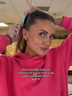 Everyone knows you gotta slick your hair back if you wear a hoodie. #teacher #teacherhair #slickback #highponytail #teachersoftiktok #slickbackponytail 