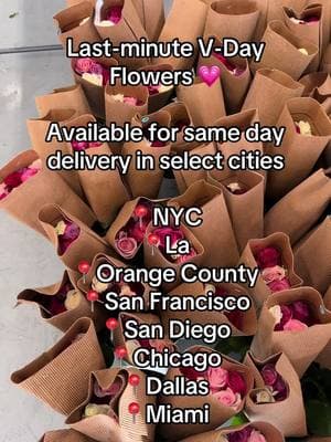 Running out of time for V-Day? We got you! SAME-DAY flower delivery in select cities! 💌💐💗 #lastminutevalentinesgift #vdaygifts #ValentinesDay 