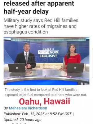 Mahalo Hawaii News Now & Mahealani Richardson  for staying on top of this story! Mahalo Kat Mac, thank you for sharing your story!  🚨How did it take so long for this report to come out or be released when so many of us are continuing to suffer in silence or be dismissed? This report could have helped our doctors & all affected in our journey to managing our symptoms and moving forward in our lives! 🚨Why do we have to fight so hard to prove what's already been known (esp to those that no the truth and continue to deny for their own agenda)??  🚨Where are those that took an Oath to Serve & Protect & Do No Harm Mahalo Nui to all of those that continue to Stand on the Gap and fight for All of Us that have been affected and continue to Rise regardless of the Numerous Attempts to Silence Our Voices! #honor #courage #commitment #CommittedToExcellence #advocatelikeamother #navyjetfuel #military #navy #fyp #CleanWaterMatters #toxicexposure #toxic #neveragain #AdvocateForChange #truestory #TruthRevealed #TruthMatters #truth #truthbetold #truthhurts  @highlight Donald J. Trump President Donald J. Trump Donald Trump Jr. Vice President JD Vance Congressman Kaiali‘i Kahele Red Hill Registry