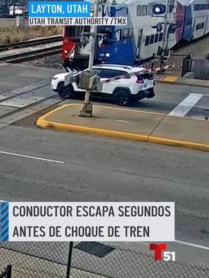 Un video captó el momento en que un conductor salió de su camioneta segundos antes de que fuera impactado por un tren en Utah. #tren #choque #utah #layton