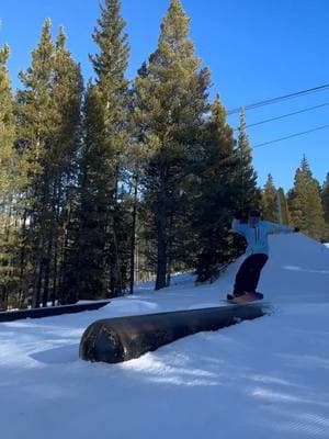 First t lil jib I probably shouldn’t have landed tbh #snowboard #jib #girlswhoboard 