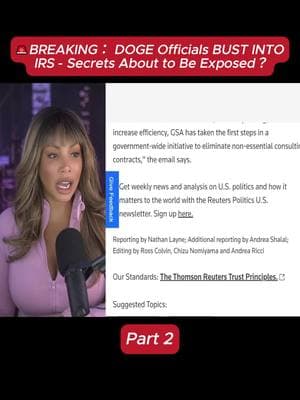 🚨BREAKING： DOGE Officials BUST INTO IRS - Secrets About to Be Exposed？ (Part 2)#cnnnews #donaltrump #kamala #msnbc #elonmusk #mattgaetz #cnn #theview #melanieking