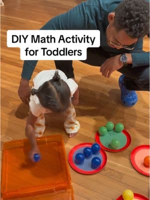 This DIY math activity helps toddlers practice color sorting, number recognition, and one-to-one correspondence.  We saw that Melina was doing this activity at school and thought we should make her a set to use at home.  SUPPLIES •Ball pit balls   •Paper plates •Marker  •Construction paper •Contact paper •Scissors #ToddlerMath #HandsOnLearning #DIYToddlerActivities #fyp #blackdad #toddlerfun #bhm #blackhistorymonth