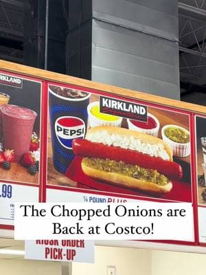 Chopped Onions are BACK in the Costco Food Court!   #costco_empties #costcofinds #costco #costcofoodcourt #costcohotdog #costcofood #fyp #foryou #foryoupage 