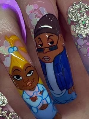 Dijonay & Sticky Valentine’s Nails 💸💕💅✨🤑 Did you watch #theproudfamily growing up? Product details listed on IG 💘 #dijonayandsticky #proudfamily #disneynails #handpaintednailart #curvednails #valentinesnails #nailartist #fypシ @SHOP NAILZ BY DEV @NAILZ BY DEV | NAIL ARTIST @Nailhause 