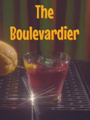 Boulevardier 1 oz. bourbon 1 oz. Campari 1 oz. sweet vermouth Garnish: orange peel Method: Add all liquid ingredients to a mixing glass with ice. Stir until chilled. Pour into a rocks glass over ice, ideally a large cube or sphere. Garnish with an orange twist.  🎥 by Jill Petracek 🧊 by @pennypoundice  #cheersmxj #classiccocktails #drinkrecipes 