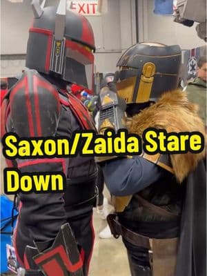 Tip: When Saxon stares you down you must assert dominance! #megacon #megaconorlando #starwarstiktok #starwarscosplay #garsaxon #mandalore #themandalorian #mandaloriancosplay #cosplaytok 